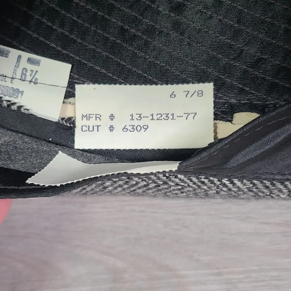 Dobbs 5th Ave NY‎ Wool Hat Fedora Herringbone Black Gray 6 7/8 Classic Dapper